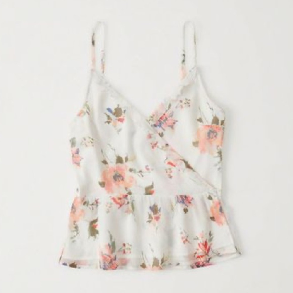 Abercrombie & Fitch tie front floral tank top